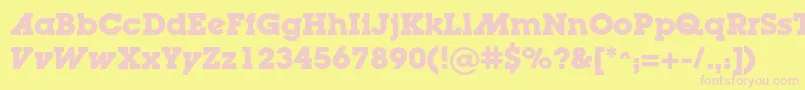 LugaadcBold-fontti – vaaleanpunaiset fontit keltaisella taustalla