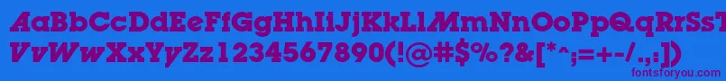 LugaadcBold-fontti – violetit fontit sinisellä taustalla