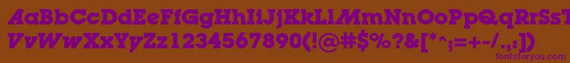 LugaadcBold-fontti – violetit fontit ruskealla taustalla