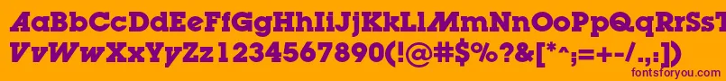 LugaadcBold-Schriftart – Violette Schriften auf orangefarbenem Hintergrund