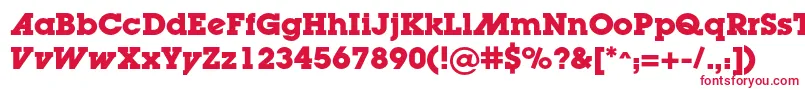 LugaadcBold-fontti – punaiset fontit valkoisella taustalla