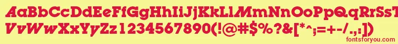 LugaadcBold Font – Red Fonts on Yellow Background