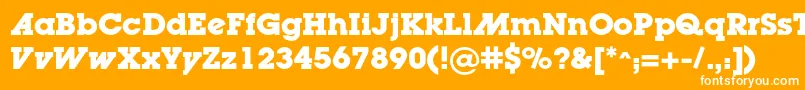 LugaadcBold-fontti – valkoiset fontit oranssilla taustalla