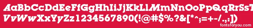 フォントLugaadcBold – 赤い背景に白い文字