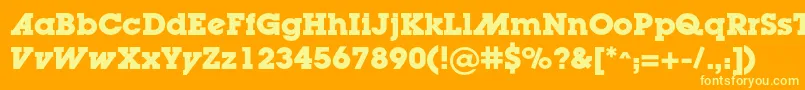 フォントLugaadcBold – オレンジの背景に黄色の文字