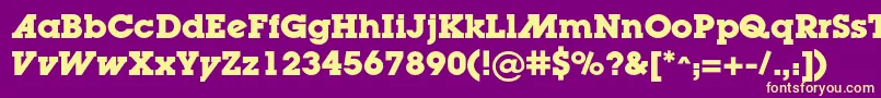 LugaadcBold-fontti – keltaiset fontit violetilla taustalla