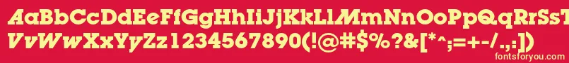 LugaadcBold-fontti – keltaiset fontit punaisella taustalla