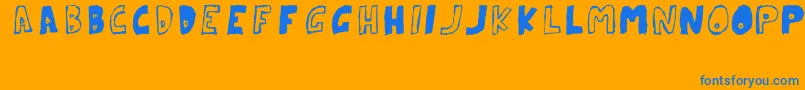 ParanoidRabbitErcTryout2008 Font – Blue Fonts on Orange Background