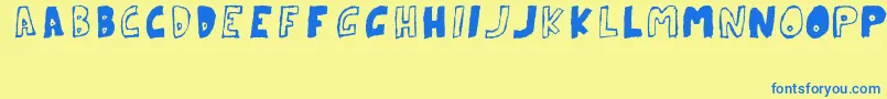 ParanoidRabbitErcTryout2008 Font – Blue Fonts on Yellow Background