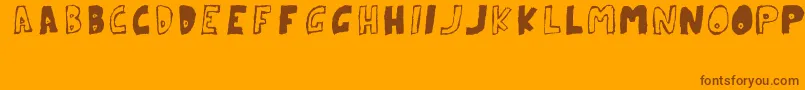 ParanoidRabbitErcTryout2008 Font – Brown Fonts on Orange Background