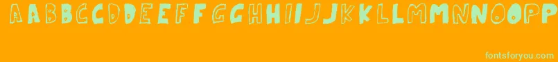 ParanoidRabbitErcTryout2008 Font – Green Fonts on Orange Background