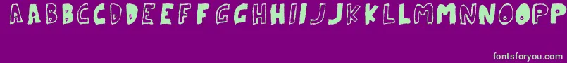 ParanoidRabbitErcTryout2008 Font – Green Fonts on Purple Background
