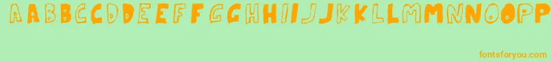 ParanoidRabbitErcTryout2008 Font – Orange Fonts on Green Background