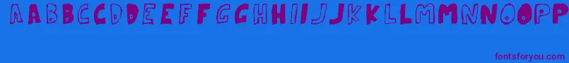ParanoidRabbitErcTryout2008 Font – Purple Fonts on Blue Background