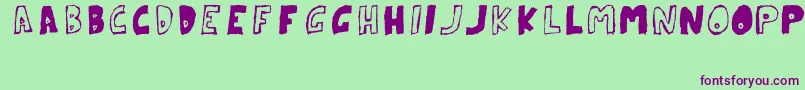 ParanoidRabbitErcTryout2008 Font – Purple Fonts on Green Background