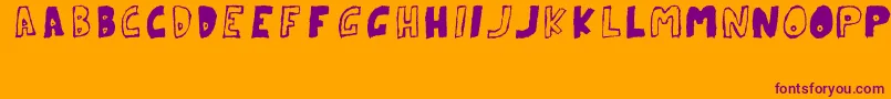 ParanoidRabbitErcTryout2008 Font – Purple Fonts on Orange Background