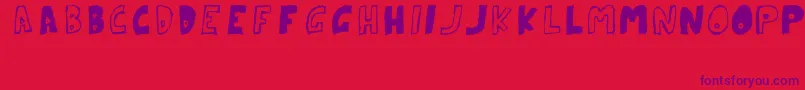 ParanoidRabbitErcTryout2008-Schriftart – Violette Schriften auf rotem Hintergrund