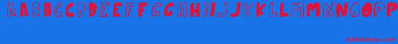 ParanoidRabbitErcTryout2008 Font – Red Fonts on Blue Background