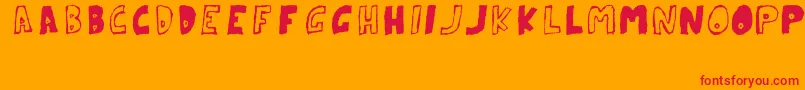 ParanoidRabbitErcTryout2008 Font – Red Fonts on Orange Background