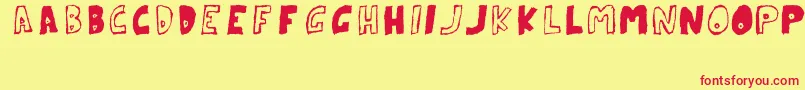ParanoidRabbitErcTryout2008 Font – Red Fonts on Yellow Background
