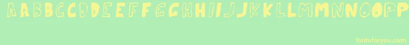 ParanoidRabbitErcTryout2008 Font – Yellow Fonts on Green Background