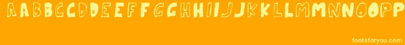 ParanoidRabbitErcTryout2008 Font – Yellow Fonts on Orange Background