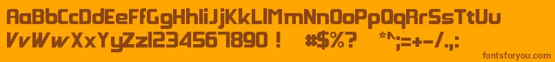 Czcionka GroovyFast – brązowe czcionki na pomarańczowym tle