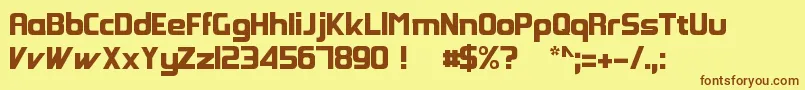 GroovyFast-Schriftart – Braune Schriften auf gelbem Hintergrund
