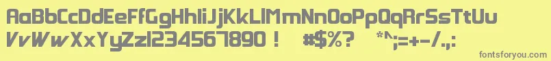 GroovyFast-Schriftart – Graue Schriften auf gelbem Hintergrund