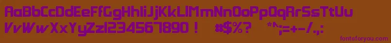 Czcionka GroovyFast – fioletowe czcionki na brązowym tle