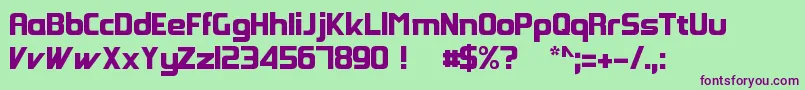 GroovyFast Font – Purple Fonts on Green Background