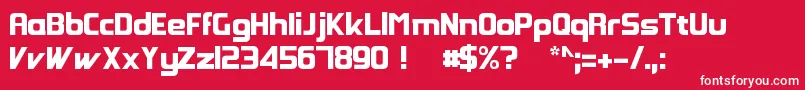 GroovyFast-fontti – valkoiset fontit punaisella taustalla