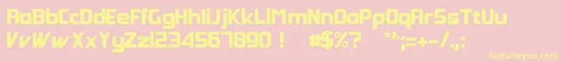 GroovyFast-Schriftart – Gelbe Schriften auf rosa Hintergrund