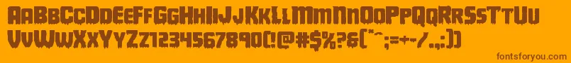 Deathbloodexpand-Schriftart – Braune Schriften auf orangefarbenem Hintergrund