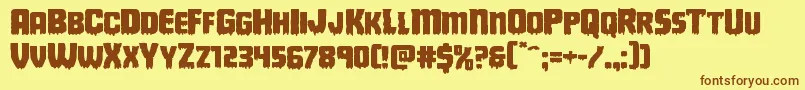 Deathbloodexpand Font – Brown Fonts on Yellow Background