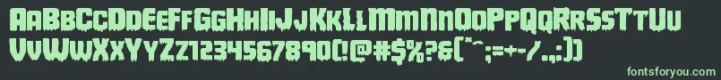 Deathbloodexpand Font – Green Fonts on Black Background