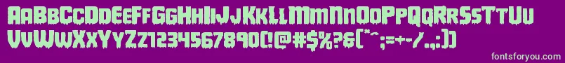 Deathbloodexpand Font – Green Fonts on Purple Background