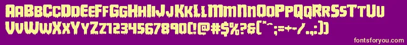 Deathbloodexpand Font – Yellow Fonts on Purple Background