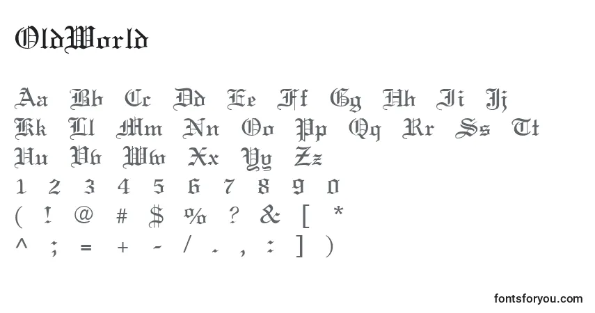 Fuente OldWorld - alfabeto, números, caracteres especiales