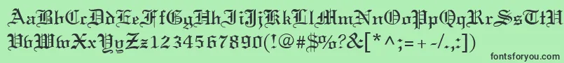 フォントOldWorld – 緑の背景に黒い文字