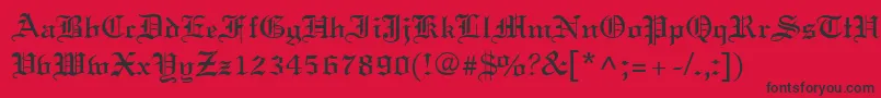 OldWorld Font – Black Fonts on Red Background