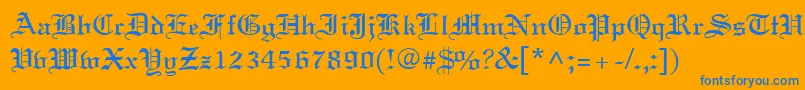 OldWorld Font – Blue Fonts on Orange Background