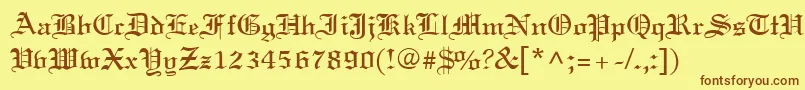 OldWorld Font – Brown Fonts on Yellow Background