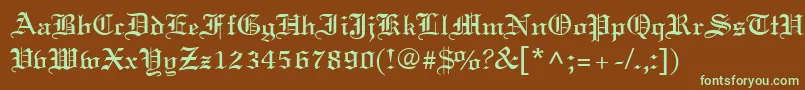 OldWorld Font – Green Fonts on Brown Background