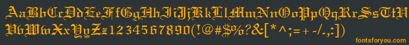 OldWorld Font – Orange Fonts on Black Background