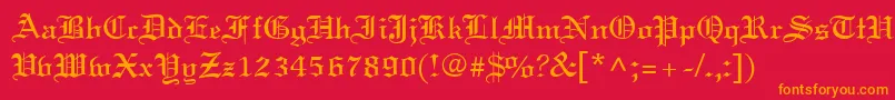 OldWorld Font – Orange Fonts on Red Background