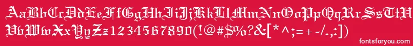 OldWorld Font – White Fonts on Red Background