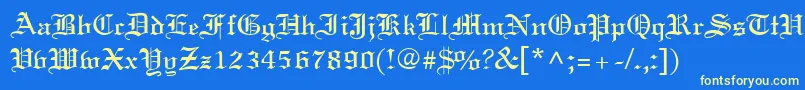 OldWorld Font – Yellow Fonts on Blue Background