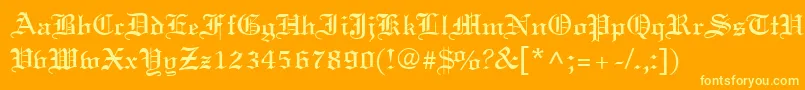 OldWorld Font – Yellow Fonts on Orange Background