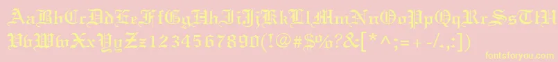 OldWorld Font – Yellow Fonts on Pink Background